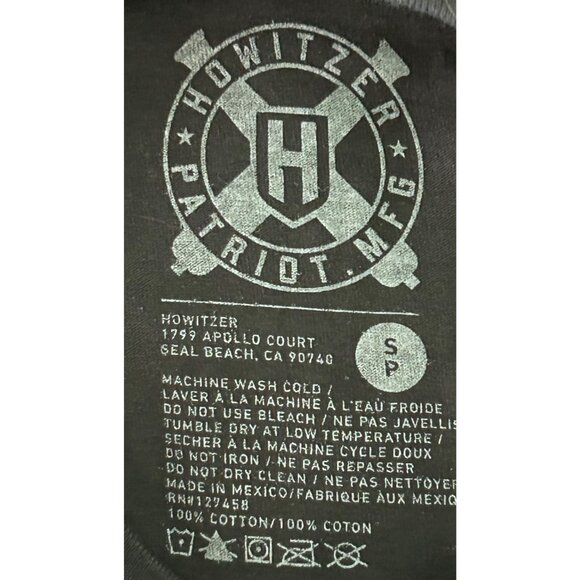 Howitzer Valhalla Graphic T-Shirt Black Short Sleeve Mens S 100% Cotton Patrioti - Picture 6 of 6